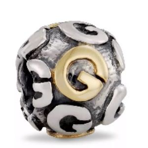 790298G Retired Pandora 14k & Silver initial G
